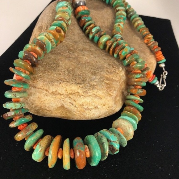 COPY - Navajo Green Turquoise Sterling Silver Spi…